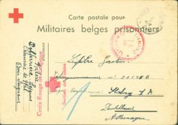 Belgique Guerre 40 CP Croix Rouge Pour Militaires Belges Prisonniers Stalag 1A Prusse-Orientale Stablack Censure Camp - WW II (Covers & Documents)