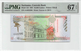 Suriname 10.000 Gulden 1997 Unc PMG 67 EPQ Pn 144 - Other - America