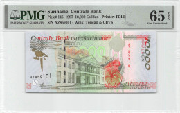 Suriname 10.000 Gulden 1997 Unc PMG 65 EPQ Pn 145 - Sonstige – Amerika