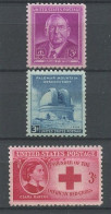 EU 1948 N° 516/518 ** Neufs MNH Superbes C 1.30 € Fiske Stone Observatoire Mont Palomar Croix Rouge Red Cross Barton - Neufs