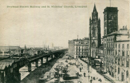 MERSEYSIDE - LIVERPOOL - OVERHEAD ELECTRIC RAILWAY AND ST NICHOLAS CHURCH Me983 - Liverpool