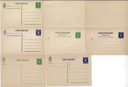 Norvège 1925 à 1934. 11 Entiers Postaux De Service Michel DP1 à DP9, 15 Et 16. Superbe Qualité - Postwaardestukken