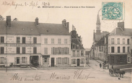 Mortagne * Place D'armes Et Rue D'alençon * Correspondance Des Chemins De Fer , Bureau Central * Attelage - Mortagne Au Perche