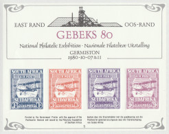 South Africa - South Africa 1980 GEBEKS - National Philatelic Exhibition, Germiston, S/S,MNH** - Nuovi