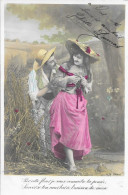 CARTE  FANTAISIE -  ANNEE 1908 -   LANGAGE DES FLEURS   -  CIRCULEE - COLLECTION JULIETTE - JULIETTE A LEON - Collections & Lots