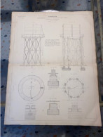 Plan Chemin De Fer Du Midi Alimentation Befroi Metalique Pour Cuve Bordeaux Fevier 1864 Format ,66 X 50 Cm - Autres Plans