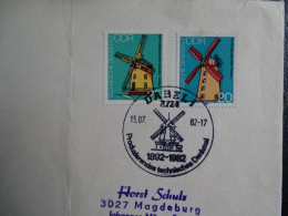 RDA / Allemagne - Bureau Temporaire Dabel - 1982 - Héritage Technique - Timbres Moulins - Mühlen