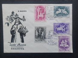 SAN MARINO FIRST DAY COVER 1963 GIOSTRE E TORNEI - Storia Postale