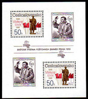 CZECHOSLOVAKIA 1988 Political Anniversaries Perforated Block MNH / **.  Michel Block 77A - Blocks & Sheetlets