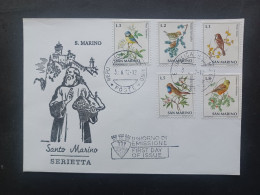 SAN MARINO FIRST DAY COVER 1972 UCCELLI - Lettres & Documents