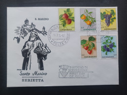 SAN MARINO FIRST DAY COVER 1972 FRUTTA - Covers & Documents
