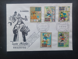 SAN MARINO FIRST DAY COVER 1970 IN MEMORIA DI WALT DISNEY - Storia Postale