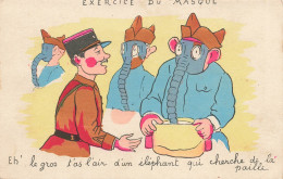 WW1 Guerre 14/18 War * CPA Illustrateur * Le Masque à Gaz * Humour Humoristique Satirique - Oorlog 1914-18