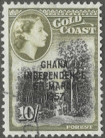 Ghana. 1957-58 Stamps Of Gold Coast O/P. 10/- Used. SG 181 - Ghana (1957-...)