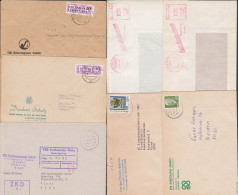 Sebnitz Lot 8 Belege, Dabei ZKD, AFS Gebr. Kindermann, Abs. Kunstblume, Druckerei, Hebezeugwerk, Herrenleite Pirna - Franking Machines (EMA)