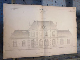 Plan Embranchements Du Chemin De Fer De Paris A Lyon Gare De Voyageur 2eme Classe Format 68.8 X 49.5 Cm - Architecture