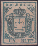 DER-167 CUBA SPAIN ANTILLES LG-2178 1r BLUE REVENUE DERECHO JUDICIAL FORGERY.  - Prefilatelia