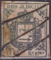 DER-169 CUBA SPAIN ANTILLES LG-2180 100r GREEN REVENUE DERECHO JUDICIAL FORGERY.  - Prephilately