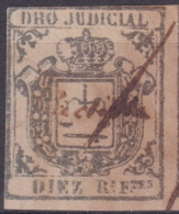 DER-171 CUBA SPAIN ANTILLES LG-2182 10r BROWN REVENUE DERECHO JUDICIAL FORGERY.  - Prephilately