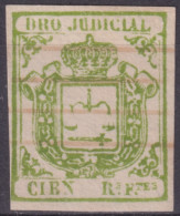 DER-172 SPAIN ANTILLES LG-2183 100r LIGHT GREEN REVENUE DERECHO JUDICIAL FORGERY.  - Vorphilatelie