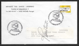 Portugal Lettre Retourné 1990 Cachet Commemoratif Informatique Ordinateur Event Pmk Informatics Computer Returned Cover - Informatique