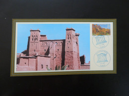 Carte FDC Card Patrimoine Mondial Au Maroc Timbre De Service Unesco 2007 - Covers & Documents