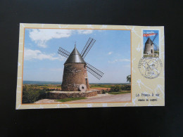 Carte FDC Card Portraits De Régions Moulin Windmill Castelnaudary 11 Aude France 2008 - Mühlen