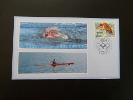 Carte FDC Card Natation Aviron Swimming Rowing Jeux Olympiques Beijing Olympic Games France 2008 - Rowing