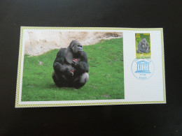 Carte FDC Card Gorille Timbre De Service Unesco France 2008 - Gorilla's