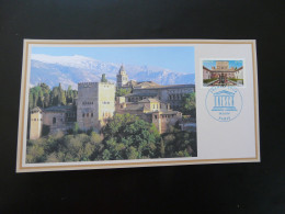 Carte FDC Card Patrimoine Mondial Spain World Heritage Alhambra Islam Timbre De Service Unesco France 2010  - Islam
