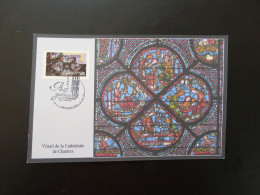 Carte FDC Card Art Gothique Vitrail Cathédrale De Chartres Stained Glass Windows Gothic Medieval France 2011 - Verres & Vitraux