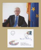 Hans-Gert Pöttering - Parlement Européen - Premier Jour Signé + Photo - Político Y Militar