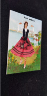 C Pays Basque PAIS VASCO Robe Brodée Tissus Blanc Rouge Noir Danse Danseuse Espagnole Danseur Illustration Illustrateur - Dance