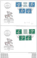 115 - 34/35 -  4 Enveloppe Avec Timbres "tete-beche Et Pont" 1er Jour 24.10.60. - Automatic Stamps