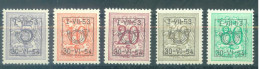 BELGIUM - I-VII-1953 30-VI-1954 - MH/* - LION HERALDIQUE -  COB PRE635-639 - Lot 25932 - Typo Precancels 1951-80 (Figure On Lion)