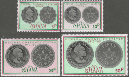 Ghana. 1965 Introduction Of Decimal Currency. MH Complete Set. SG 377-380 - Ghana (1957-...)