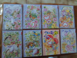 LOT DE 8 CARTES FANTAISIE..ILLUSTRATIONS A SYSTEME...AVEC ENVELOPPE - Sammlungen & Sammellose