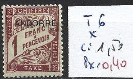 ANDORRE FRANCAIS TAXE 6 * Côte 1.50 € - Nuevos