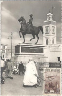 Alger Carte Maximum Poste Aérienne Place Du Gouvernement Statue Du Duc D'Orléans - Luchtpost