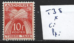 ANDORRE FRANCAIS TAXE 38 * Côte 2.50 € - Unused Stamps