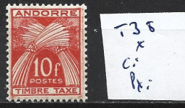 ANDORRE FRANCAIS TAXE 38 * Côte 2.50 € - Neufs