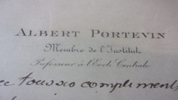 CDV  ALBERT PORTEVIN  Professeur à L'Ecole Centrale Des Arts Et Manufactures - Inventors & Scientists