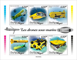 NIGER 2023 MNH Underwater Drones Unterwasserdrohnen M/S – OFFICIAL ISSUE – DHQ2347 - Sous-marins
