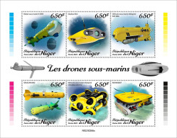 NIGER 2023 MNH Underwater Drones Unterwasserdrohnen M/S – IMPERFORATED – DHQ2347 - Sous-marins