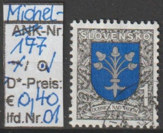 1993 - SLOWAKEI - FM/DM "Stadtwappen V. Dubnica Nad Vahom"  1 Sk Mehrf. - O  Gestempelt - S.Scan (177o 01-03 Slowakei) - Used Stamps