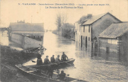 CPA 44 VARADES INONDATIONS 1910  LA ROUTE DE ST FLORENT LE VIEIL - Varades