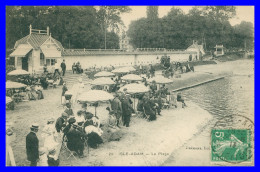 * ISLE ADAM - La Plage - Animée - Les Cabines - Edit. FREMONT - 1913 - L'Isle Adam