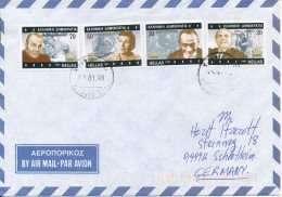 Greece Air Mail Cover Sent To Germany 1998 Topic Stamps - Storia Postale