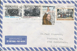Greece Air Mail Cover Sent To Germany DDR 1982 Topic Stamps - Covers & Documents