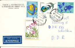 Greece Cover Sent Air Mail To Germany DDR 1984 Topic Stamps - Storia Postale